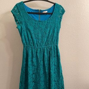 Xhilaration Teal Lace Mini Dress